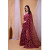 Women's Georgette Printed Saree With Unstitched Blouse 5.5Mtr (Maroon) Women's Georgette Printed Saree With Unstitched Blouse 5.5Mtr (Maroon)