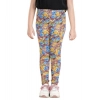 Girl's Cotton Lycra Floral Elasticated Jeggings (Multicolor)