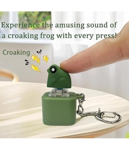 Plastic Solid Frog Croaking Keychain (Multicolor)