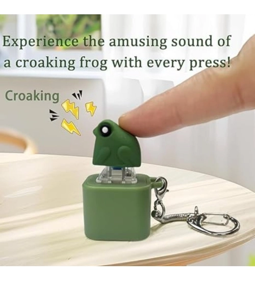 Plastic Solid Frog Croaking Keychain (Multicolor) Plastic Solid Frog Croaking Keychain (Multicolor)