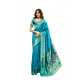 Women's Silk Blend Woven Saree With Unstitched Blouse 5.5 Mtr (Aqua_Blue)