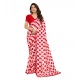 Women's Georgette Printed Saree With Unstitched Blouse 5.5Mtr (Red-White) Women's Georgette Printed Saree With Unstitched Blouse 5.5Mtr (Red-White)