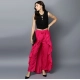 Women's Rayon Ruffled Elasticated Skirt (Pink)