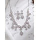 Women's Brass Silver Plated Necklace set (Pink) Women's Brass Silver Plated Necklace set (Pink)