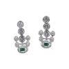 Women's Brass Silver Plated Necklace set (Green)