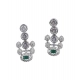 Women's Brass Silver Plated Necklace set (Green)