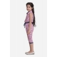 Girl's Cotton Printed Sleeveless Jumpsuit (Pink) Girl's Cotton Printed Sleeveless Jumpsuit (Pink)