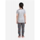 Girl's Cotton Hosiery Printed Night Suit Set (Grey-Red) Girl's Cotton Hosiery Printed Night Suit Set (Grey-Red)
