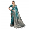Women's Silk Blend Printed Saree With Unstitched Blouse 5.5Mtr (Sea Green)