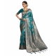Women's Silk Blend Printed Saree With Unstitched Blouse 5.5Mtr (Sea Green)