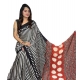 Women's Satin Printed Saree With Unstitched Blouse 5.5Mtr (Black)
