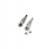 Women's Brass Silver Plated Necklace set (Green)