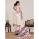 Women's Linen Floral Printed Saree With Unstitched Blouse 5.5Mtr (Cream) Women's Linen Floral Printed Saree With Unstitched Blouse 5.5Mtr (Cream)