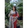 Women's Faux_Tussar Geometric_Print Saree With Unstitched Blouse 5.5Mtr (Red)