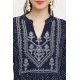 Women's Casual Rayon Full sleeve Kurti (Blue)
