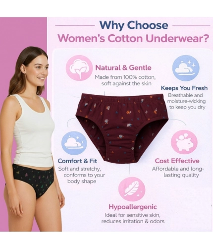 Pack of_3 Women's Cotton Printed Hipster Panty (Multicolor)