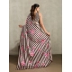 Women's Satin Crepe Printed Saree With Unstitched Blouse 5.5Mtr (Brown)