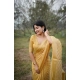 Women's Silk_Blend Checked Saree With Unstitched Blouse 5.5Mtr (Yellow)