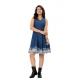 Women's Casual Denim Sleeveless Dress (Blue)
