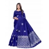 Women's Soft Lichi Silk Printed Saree With Unstitched Blouse 5.5Mtr (Blue) Women's Soft Lichi Silk Printed Saree With Unstitched Blouse 5.5Mtr (Blue)