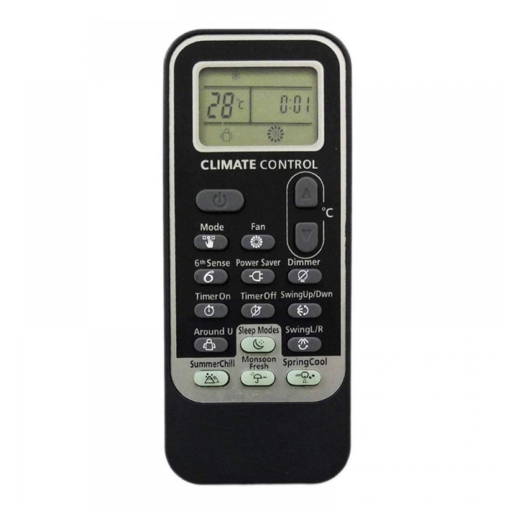 Ecomoye AC Remote No. 192 (No Backlight), Compatible/Replacement for Whirlpool AC Remote Control, Black (Exactly Same Remote will Only Work)
