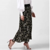 Women's Georgette Chain Print Elasticated Skirt (Black-Cream)