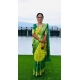 Women's Litchi silk Printed Saree With Unstitched Blouse (Light Green) Women's Litchi silk Printed Saree With Unstitched Blouse (Light Green)