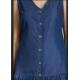 Women's Casual Denim Sleeveless Dress (Blue)