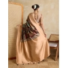 Women's Silk Printed Saree With Unstitched Blouse 5.5Mtr (Brown) Women's Silk Printed Saree With Unstitched Blouse 5.5Mtr (Brown)