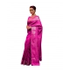 Women's Soft Lichi Silk Printed Saree With Unstitched Blouse 5.5Mtr (Pink)