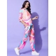 Women's Polyester Printed 3-4th Sleeve Co-Ord Set (Multicolor) Women's Polyester Printed 3-4th Sleeve Co-Ord Set (Multicolor)