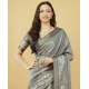 Women's Polyester Printed Saree With Unstitched Blouse 5.5 Mtr (Grey)