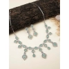 Women's Brass Silver Plated Necklace set (Turquoise)