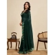 Women's Georgette Printed Saree With Unstitched Blouse 5.5Mtr (Green)