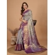 Women's Jacquard Saree With Unstitched Blouse 5.5Mtr (Multicolor)