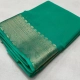 Women's Crepe Chit Pallu Solid Saree With Unstitched Blouse 5.5Mtr (Turquoise Green) Women's Crepe Chit Pallu Solid Saree With Unstitched Blouse 5.5Mtr (Turquoise Green)