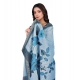 Women's chanderi silk  Printed Dupatta (Blue, Length: 2 Mtr)