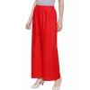 Dropship Women's Casual Rayon Solid Ankle Length Palazzo (Red, Free Size)