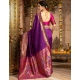 Women's Silk Blend Zari Woven Saree With Unstitched Blouse 5.5Mtr (Purple) Women's Silk Blend Zari Woven Saree With Unstitched Blouse 5.5Mtr (Purple)