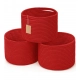 Cotton 9x7 Inch Pack of 3 Storage Basket For Clothes (Red)