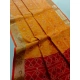 Women's Raw Silk Ikkat Saree With Unstitched Blouse 5.5Mtr (Mustard)