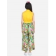 Girl's Rayon Flamingo Print Sleeveless Jumpsuit (Yellow-Multicolor)