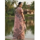 Women's Linen Cotton Printed Saree With Unstitched Blouse 5.5Mtr (Peach)