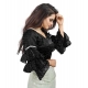 Women's Organza Solid V Neck Layered Ruffle Sleeve Readymade Blouse (Black Free Size , up to 38–40 Bust)-PID65848 Women's Organza Solid V Neck Layered Ruffle Sleeve Readymade Blouse (Black Free Size , up to 38–40 Bust)-PID65848