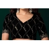 Women's Net Sequence Saree With Unstitched Blouse 5.5Mtr (Wine)