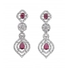Women's Brass Silver Plated Necklace set (Red)