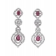 Women's Brass Silver Plated Necklace set (Red)