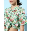 Women's Polyester Floral Short Sleeve Co-Ord Set (Multicolor)