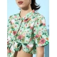 Women's Polyester Floral Short Sleeve Co-Ord Set (Multicolor) Women's Polyester Floral Short Sleeve Co-Ord Set (Multicolor)