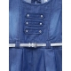Girl's Denim Embellished Sleeveless Dress with Belt (Blue) Girl's Denim Embellished Sleeveless Dress with Belt (Blue)